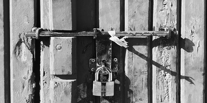 Padlocked door