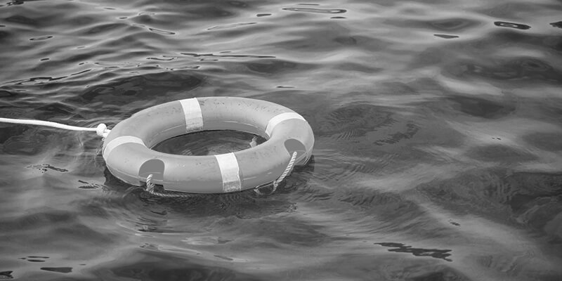 Lifebuoy ring in water