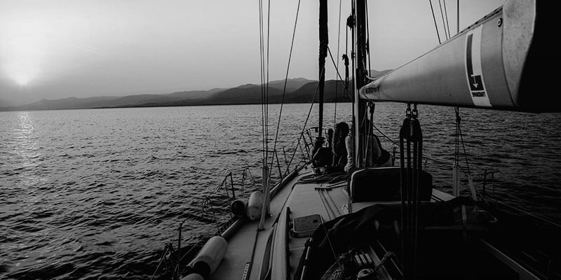 View from a luxury yacht at sea